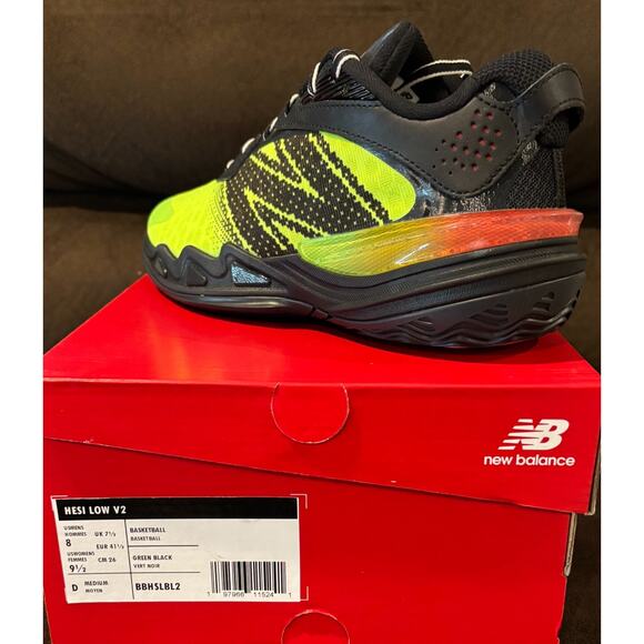 New Balance Hesi V2 Green/Black Basketball Shoes Size 8 New in Box - Picture 1 of 3